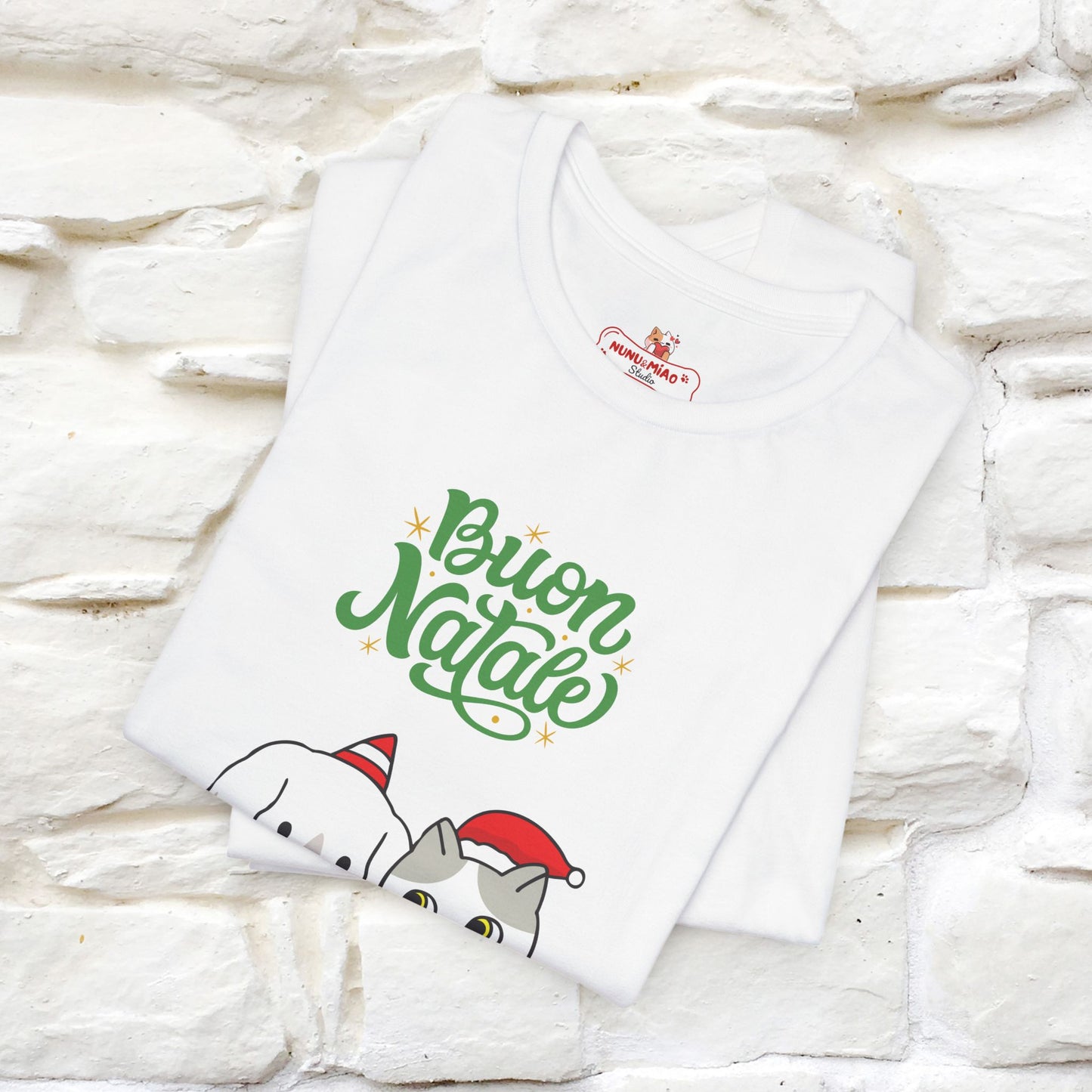 Buon Natale Cat and Dog T-shirt for Men & Women | 100% Cotton* 🐾 | Festive Holiday Shirt