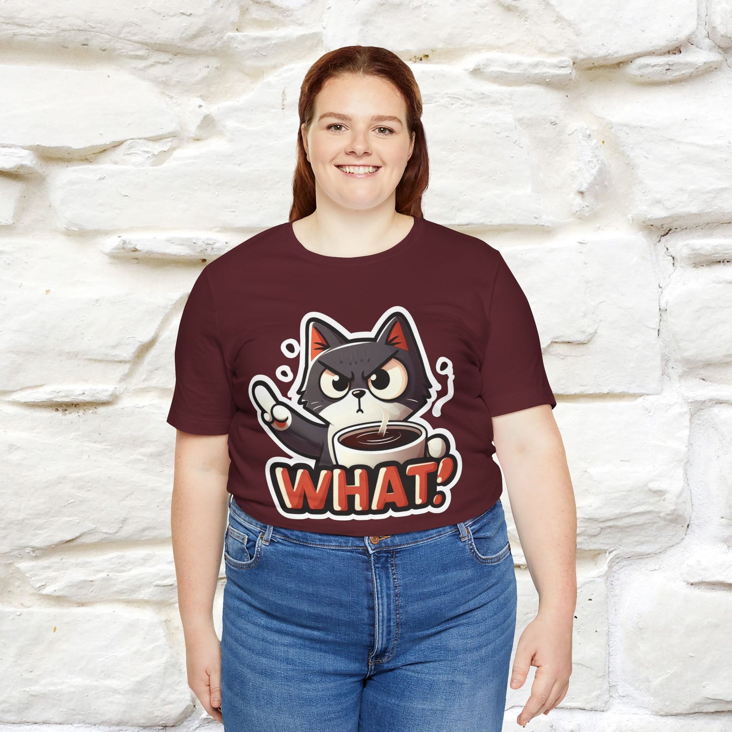 "What" Cat T-Shirt for Men & Women | 100% Cotton* | Cattitude Tee