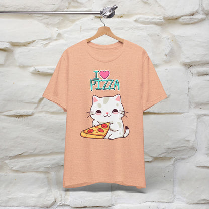 "I Love Pizza" Cat T-shirt for Men & Women | 100% Cotton*