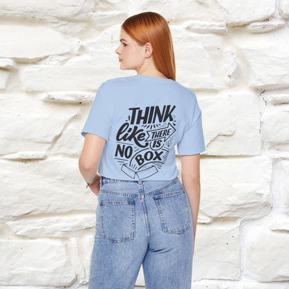 "Think Like There Is No Box" Cat T-Shirt| Front & Back Design | Nunu&Miao Studio