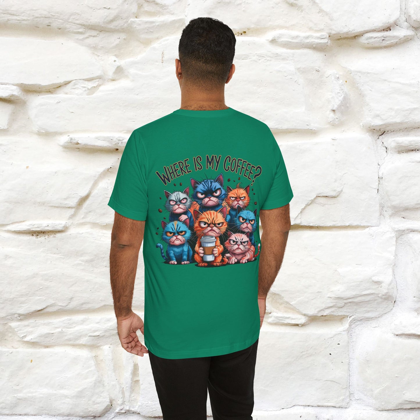 "Where Is My Coffe?" Cat T-Shirt | Front & Back Design | Nunu&Miao Studio
