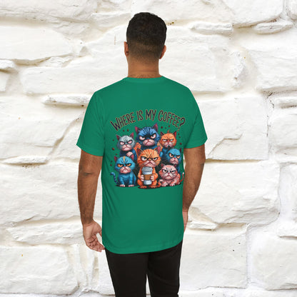 "Where Is My Coffe?" Cat T-Shirt | Front & Back Design | Nunu&Miao Studio