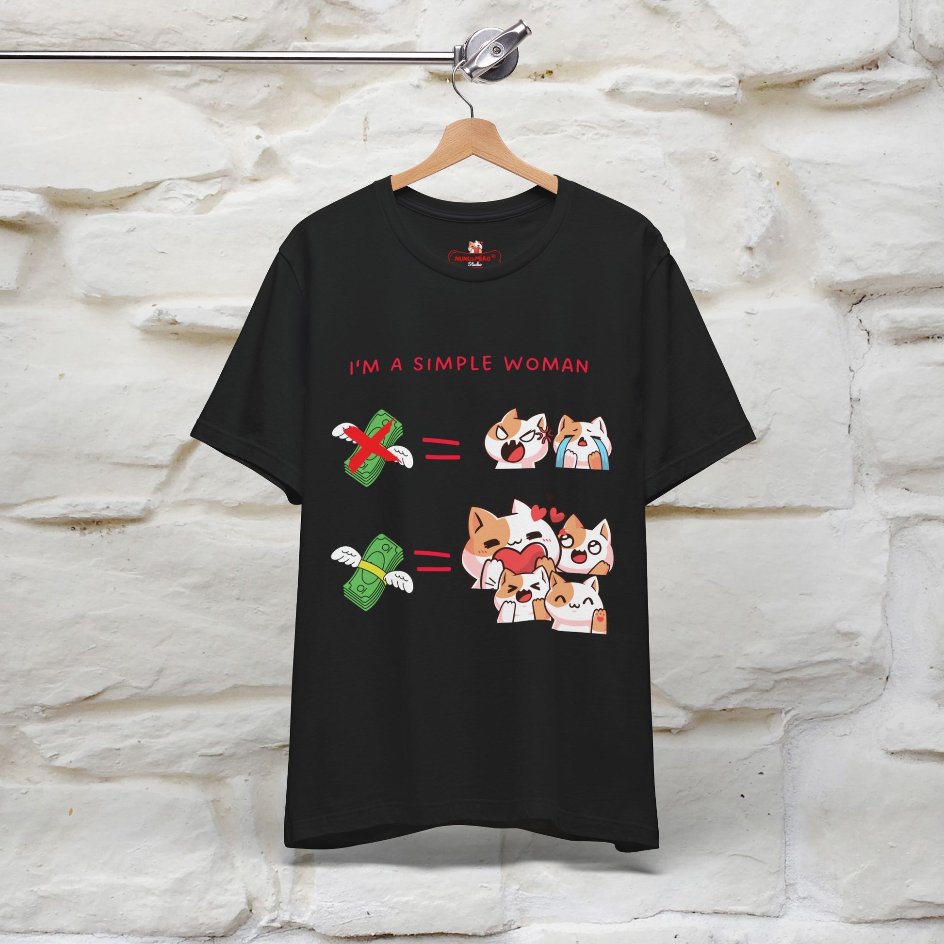 "I'm A Simple Woman" Funny Cat T-shirt for Women | 100% Cotton* 🐾 - Nunu&Miao Studio