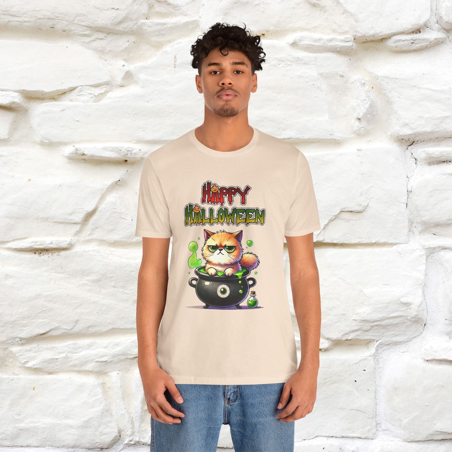 "Angry Cat Happy Halloween" Cat  T-shirt |Nunu&Miao Studio - Nunu&Miao Studio