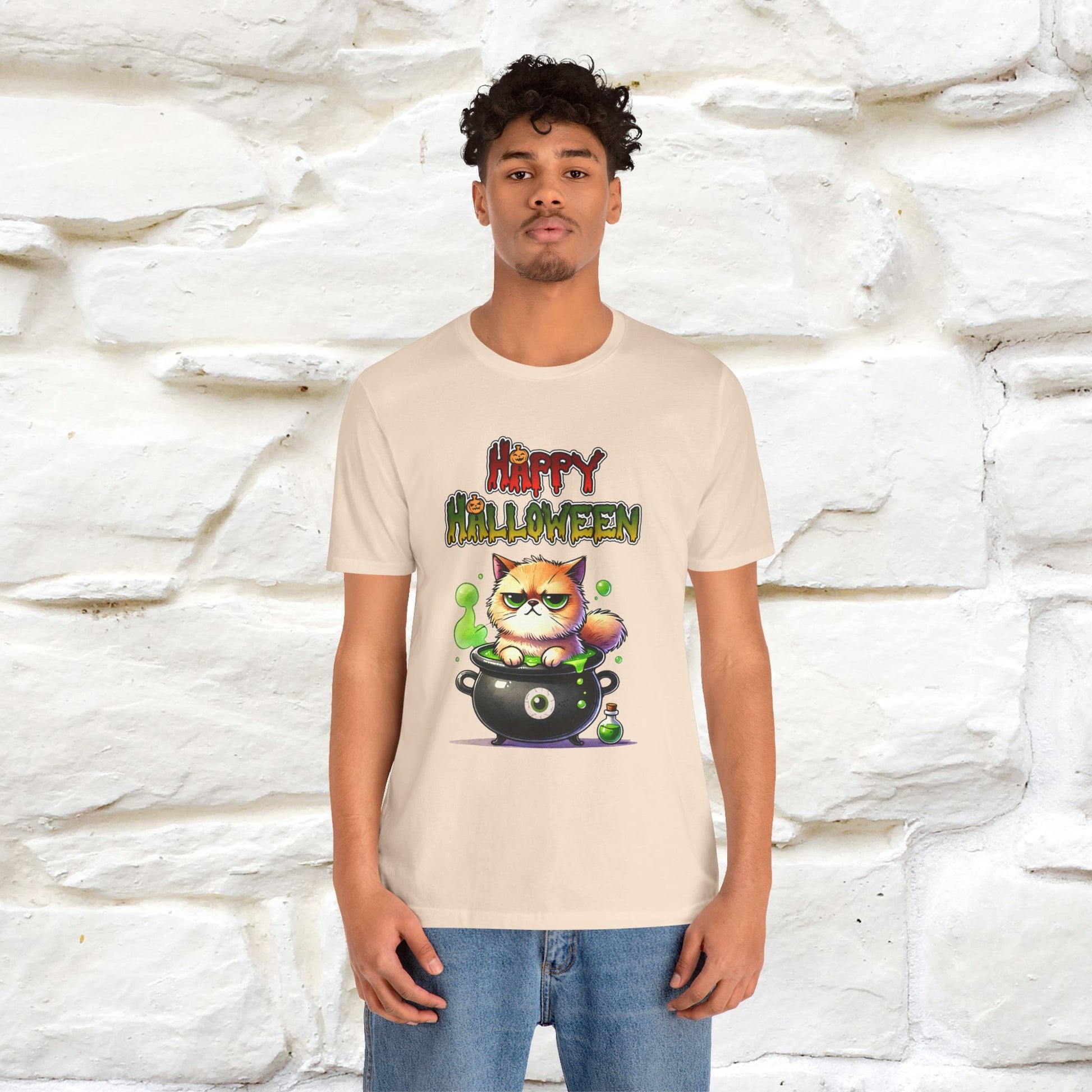 "Angry Cat Happy Halloween" Cat  T-shirt |Nunu&Miao Studio - Nunu&Miao Studio