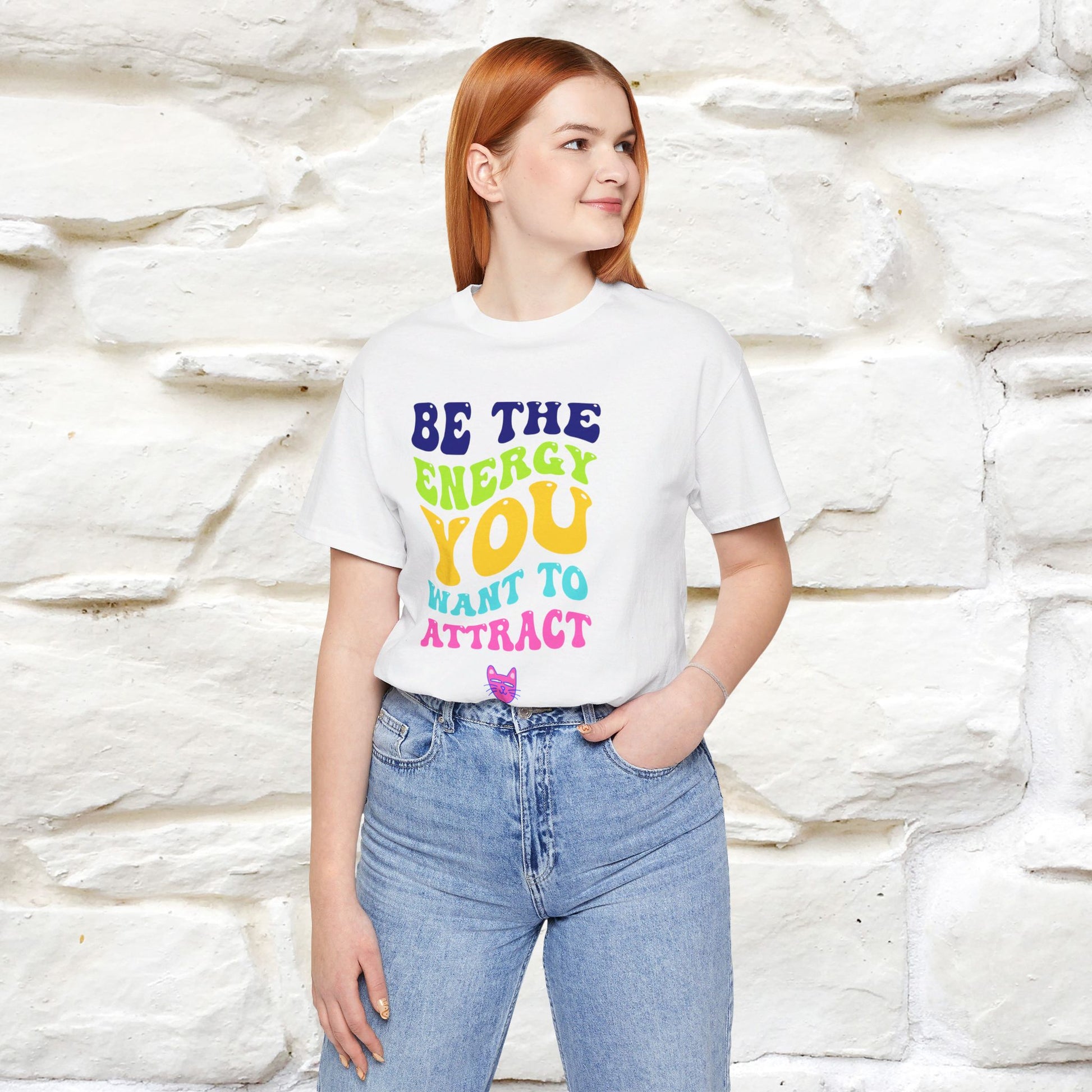 ''Be The Energy You Want To Attract'' T-shirt for Women 100% Cotton* - Nunu&Miao Studio