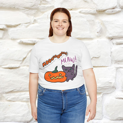 ''Mooooo Meaw'' Halloween Unisex Cat T-shirt 100% Cotton*