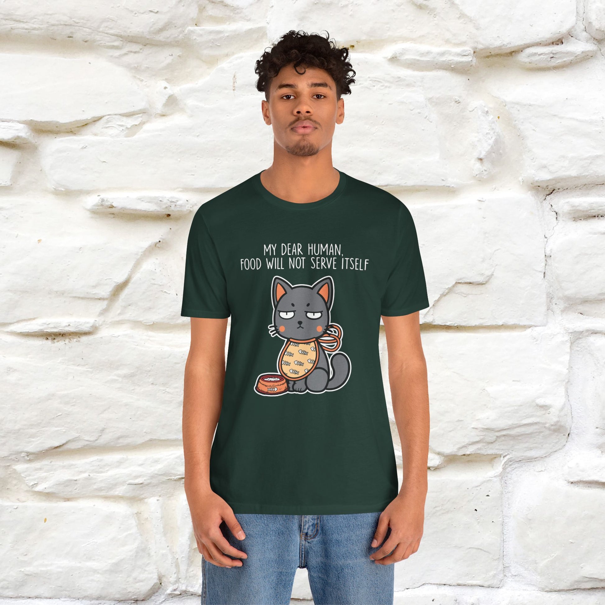 "Dear Human, Food Will Not Serve Itself" |Cat T-Shirt | Nunu&Miao Studio - Nunu&Miao Studio