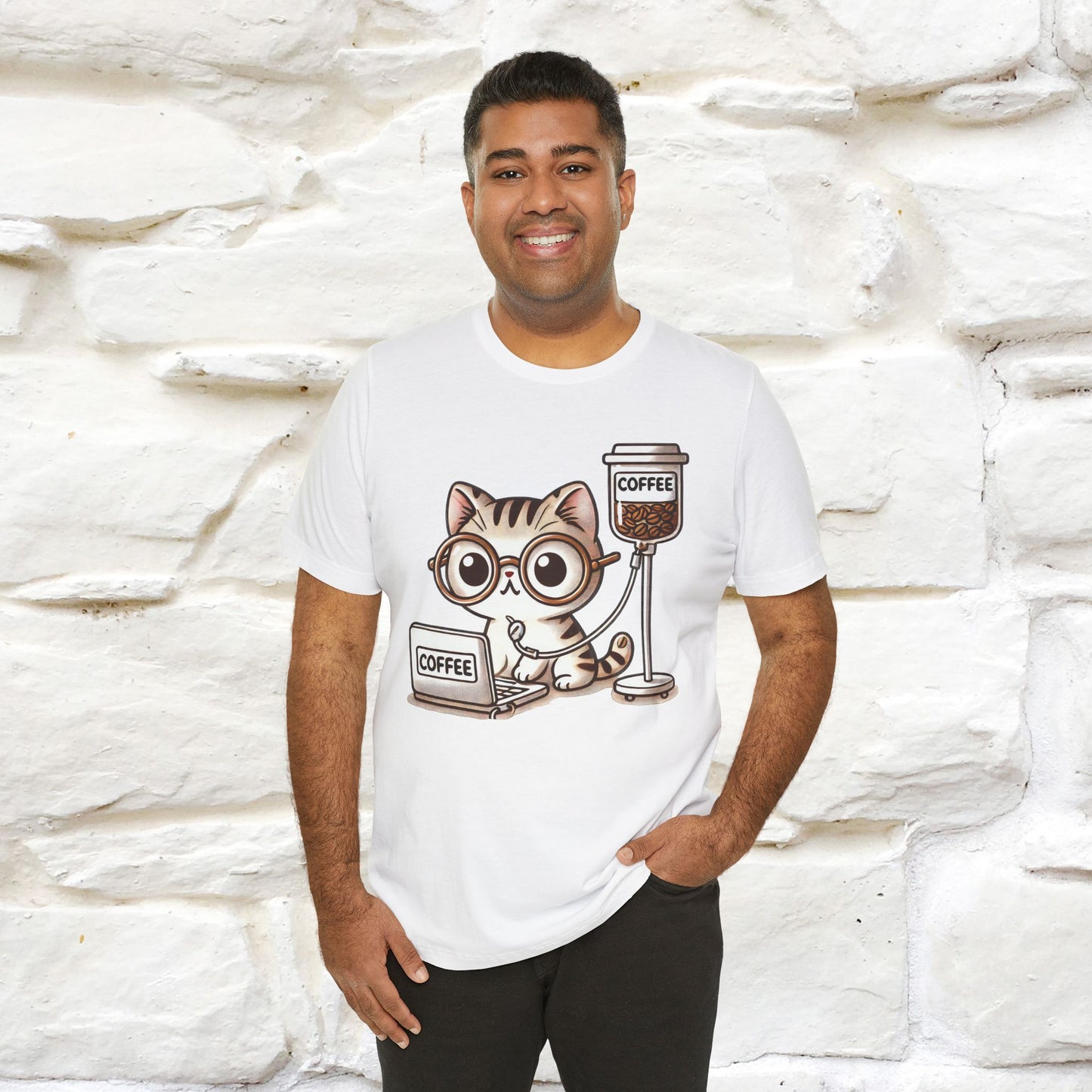 "Coffee Runs Through My Veins" Cat T-shirt for Men & Women | 100% Cotton* | Cat Lover Tee