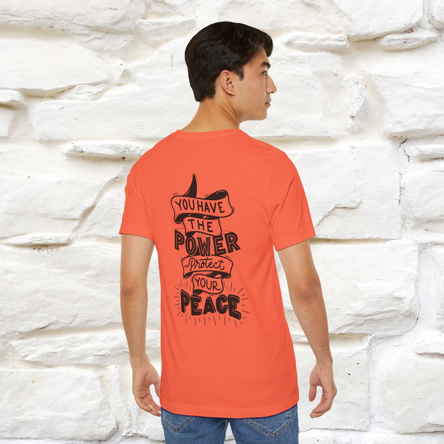 "You Have the Power to Protect Your Peace" Cat T-Shirt| Front & Back Design | Nunu&Miao Studio