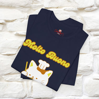 “Molto Buono Cat T-Shirt | Italian-Inspired Cat Shirt for Men & Women | 100% Cotton”