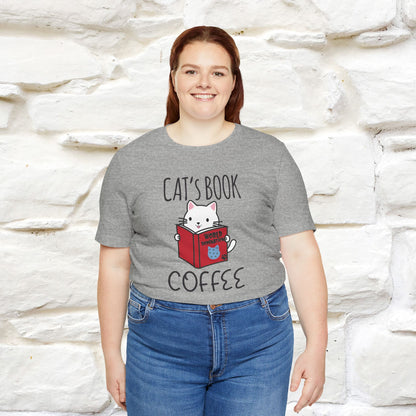 "Cat's Book Coffee" Cat T-Shirt for Men & Women | 100% Cotton* | Cozy Vibes for Book & Cat Lovers