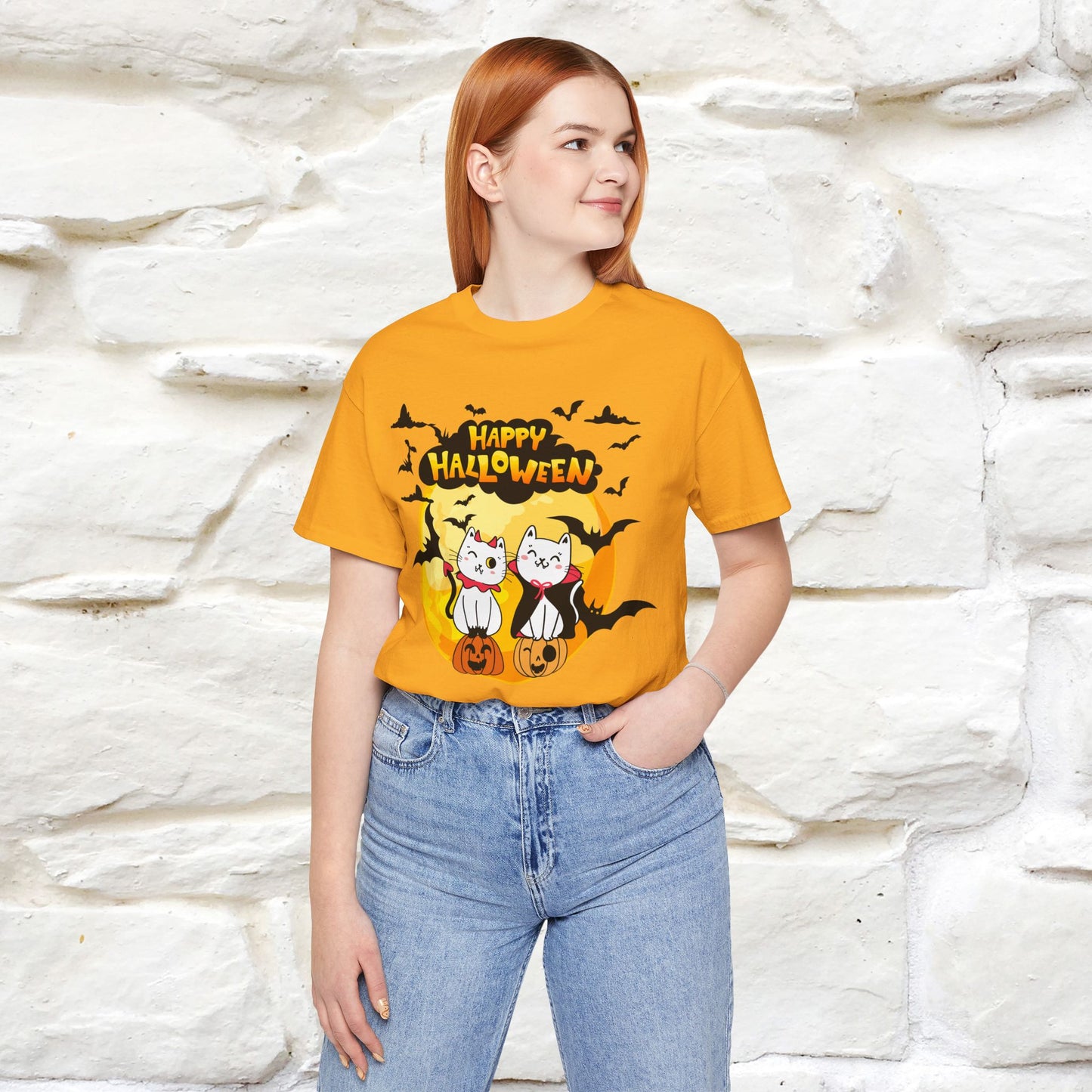 "Happy Halloween Cat Couple " Cat  T-shirt |Nunu&Miao Studio