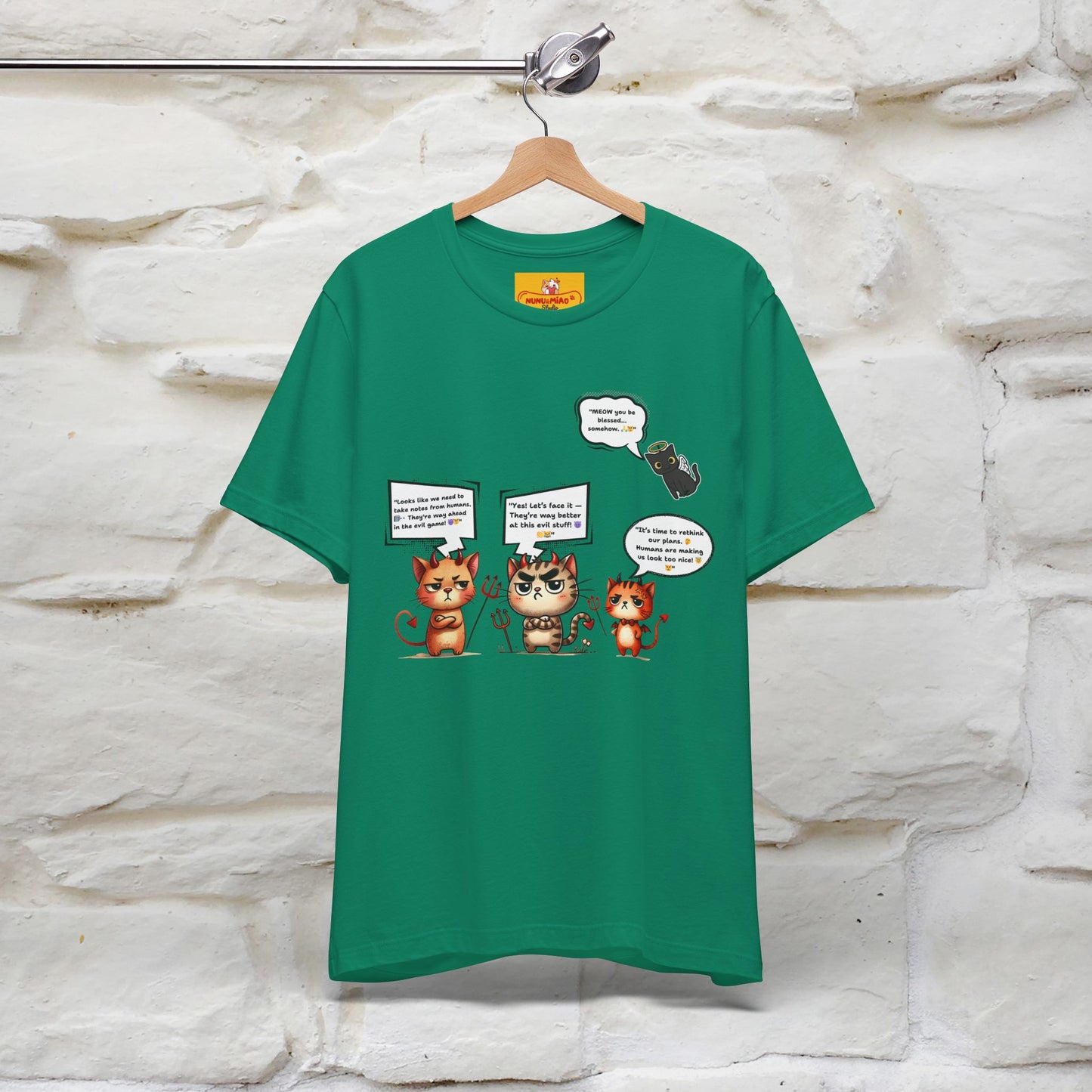 "Humans Are Way Ahead In The Evil Game! 😈😼" Cat  T-shirt |Nunu&Miao Studio - Nunu&Miao Studio
