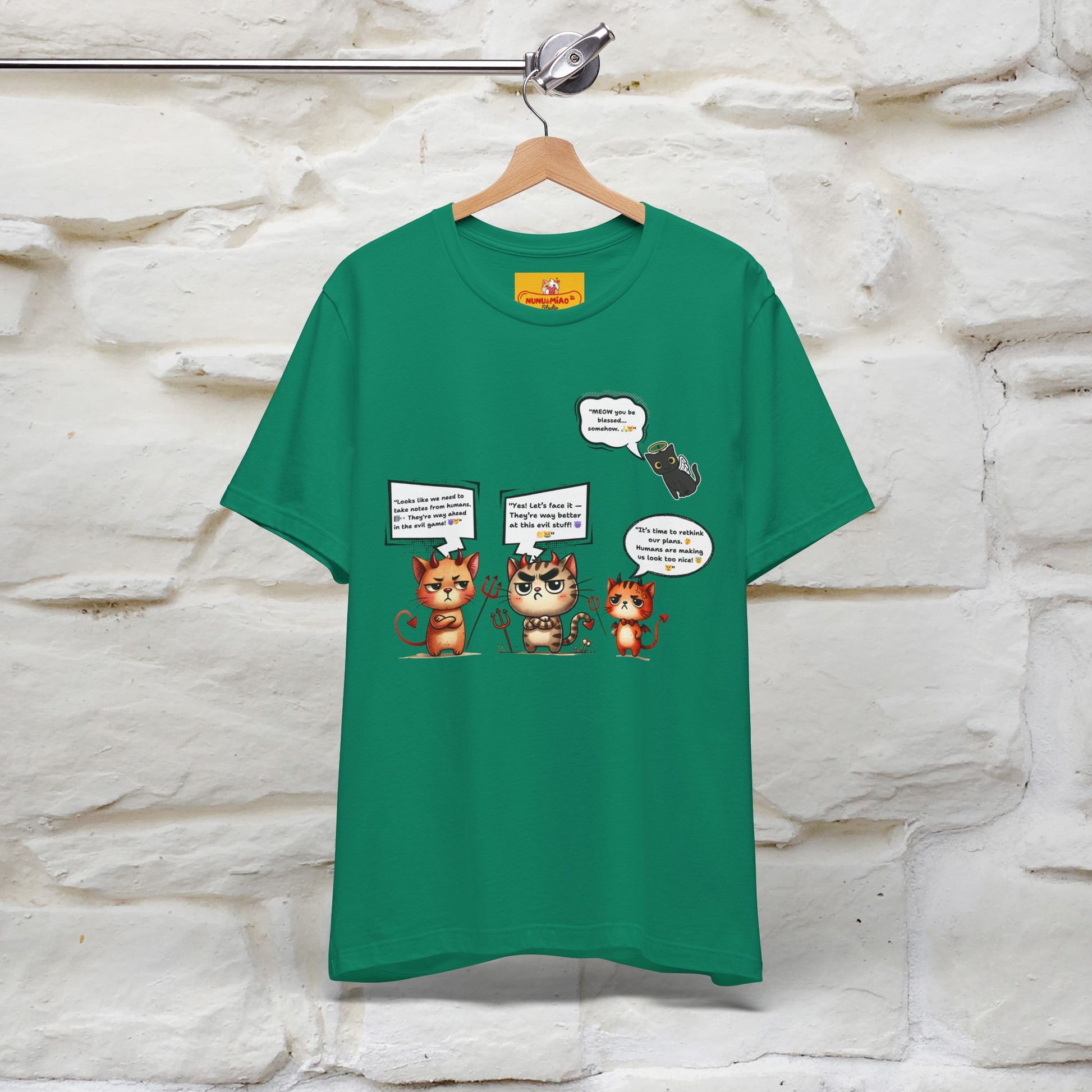 "Humans Are Way Ahead In The Evil Game! 😈😼" Cat  T-shirt |Nunu&Miao Studio - Nunu&Miao Studio