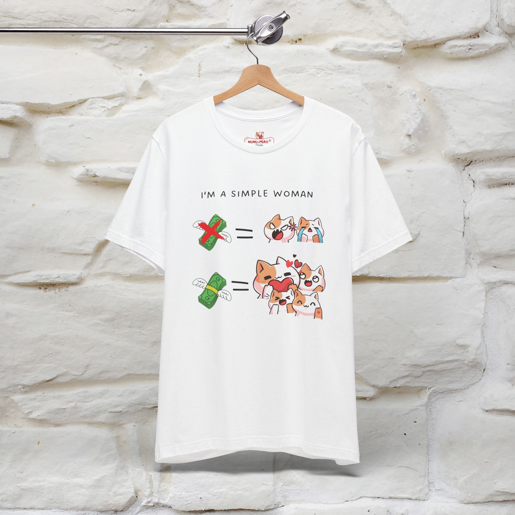 "I'm A Simple Woman" Funny Cat T-shirt for Women | 100% Cotton* 🐾 - Nunu&Miao Studio