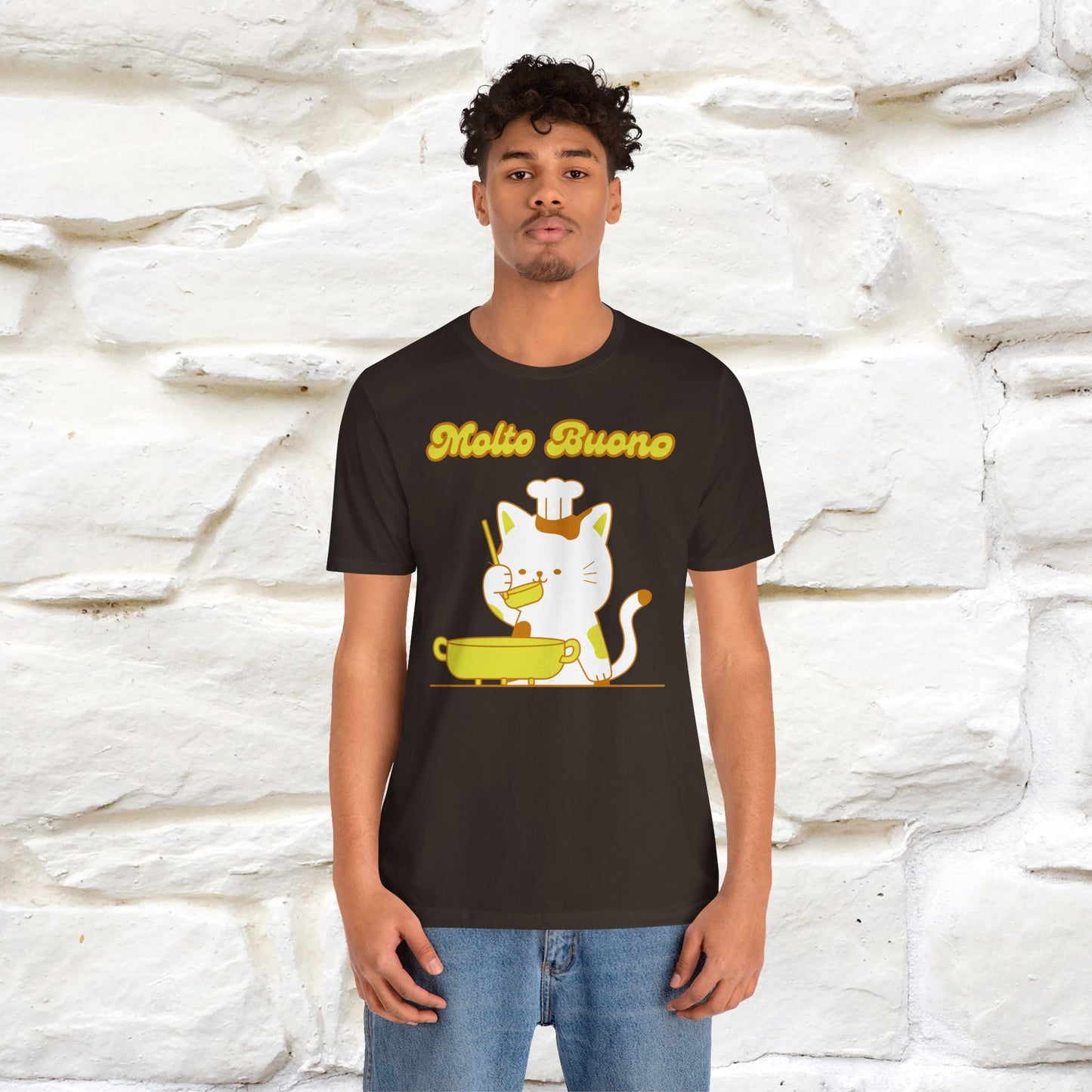 “Molto Buono Cat T-Shirt | Italian-Inspired Cat Shirt for Men & Women | 100% Cotton”