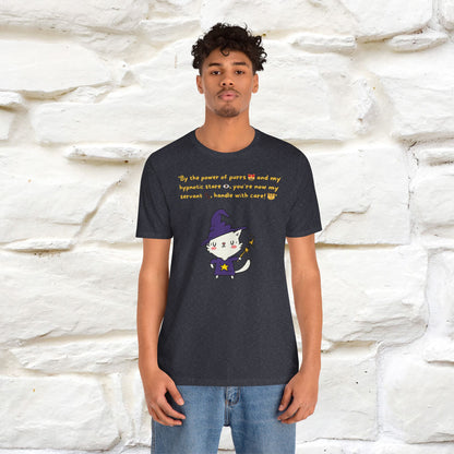 "By the Power of Purrs and My Hypnotic Stare" Halloween Cat Spell T-Shirt for Men & Women | 100% Cotton*