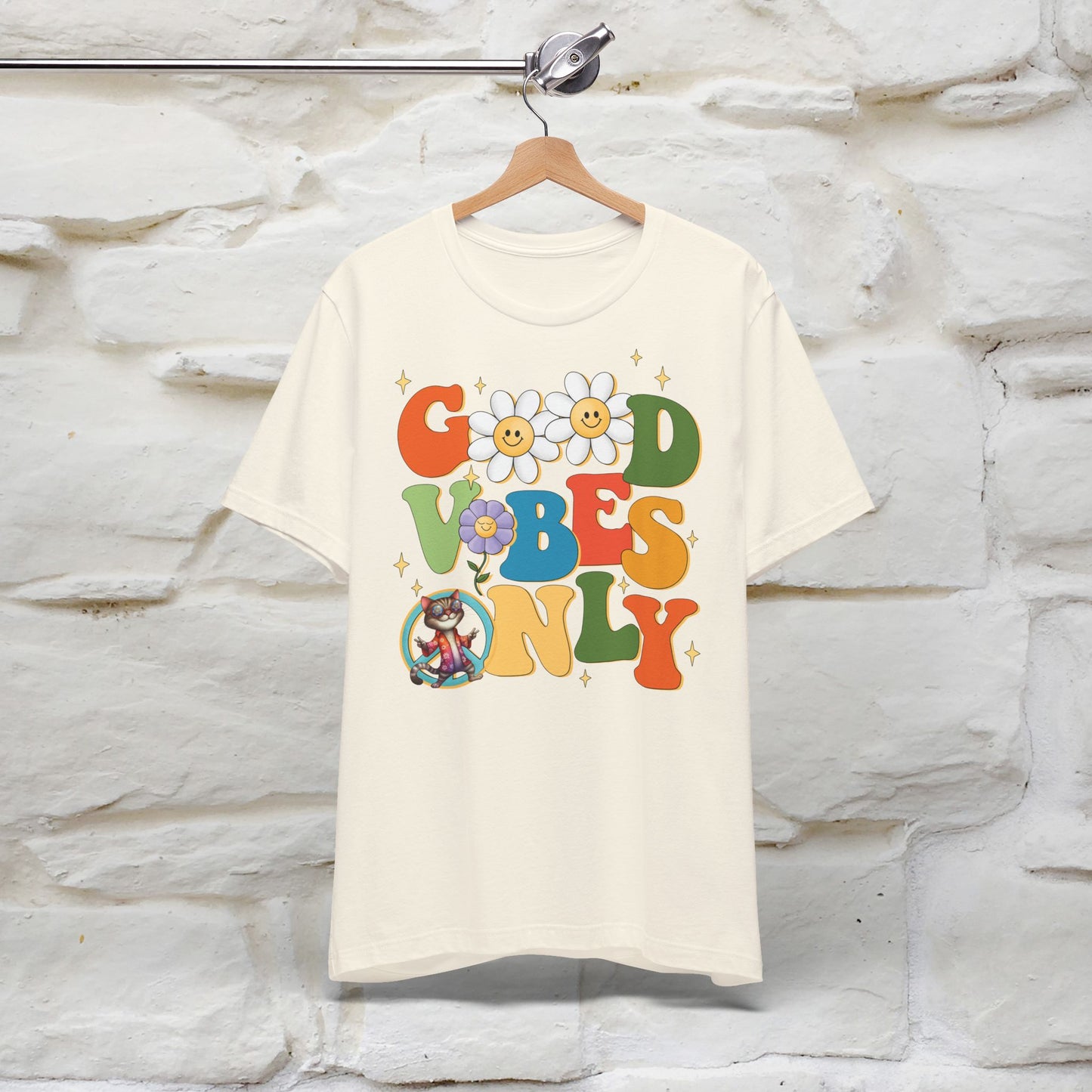 Good Vibes Only Cat T-Shirt for Men & Women | 100% Cotton* Positive Cat Lover Tee