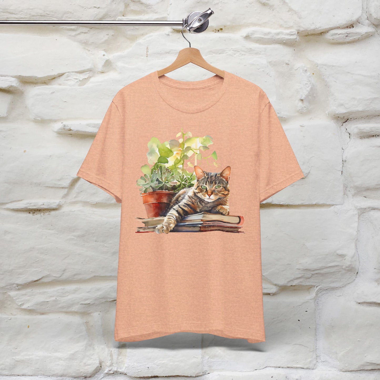 "Feline Bibliophile" T-shirt for Women 100% Cotton* - Nunu&Miao Studio