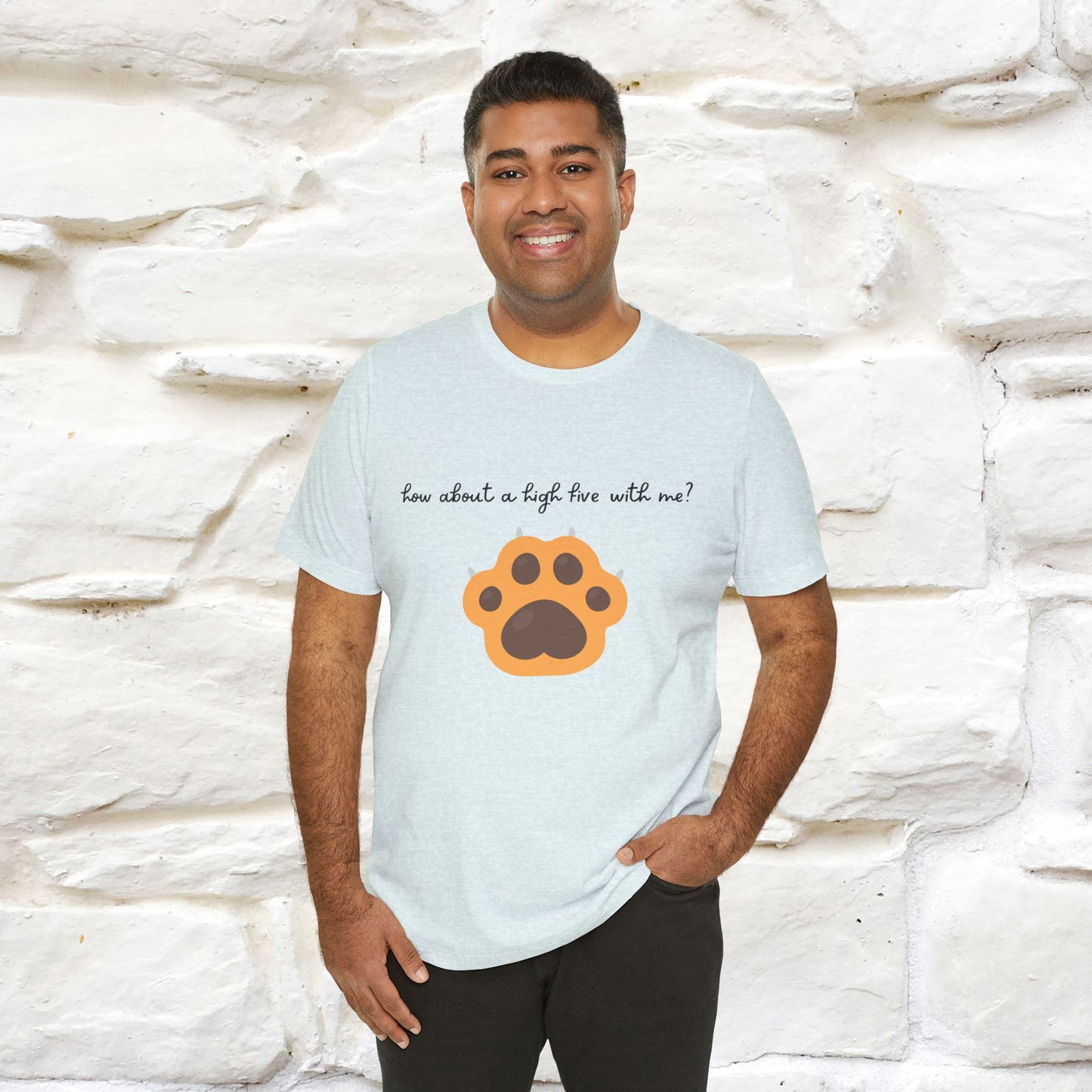 "How About A High Five With Me?" Cat T-shirt for Men & Women | 100% Cotton*