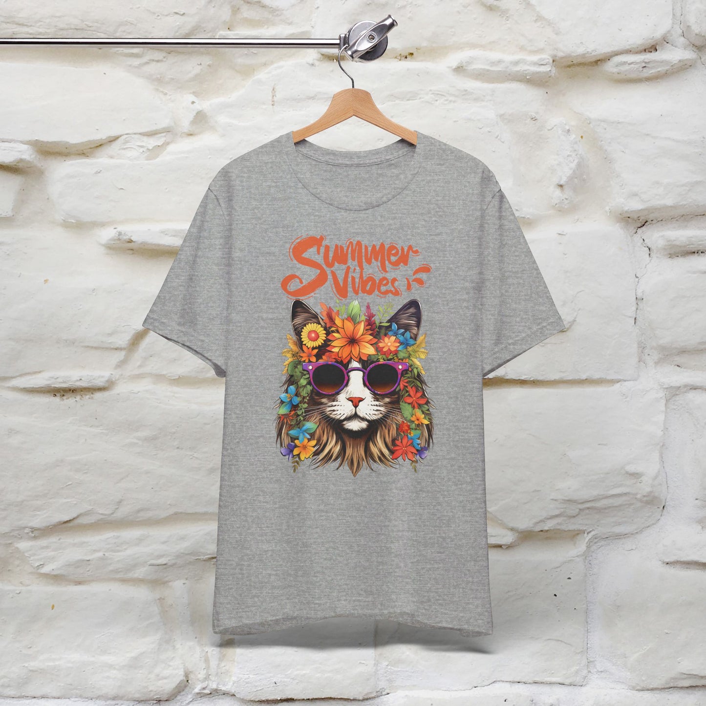 ''Summer Vibes'' Cat T-shirt for Women 100% Cotton* - Nunu&Miao Studio