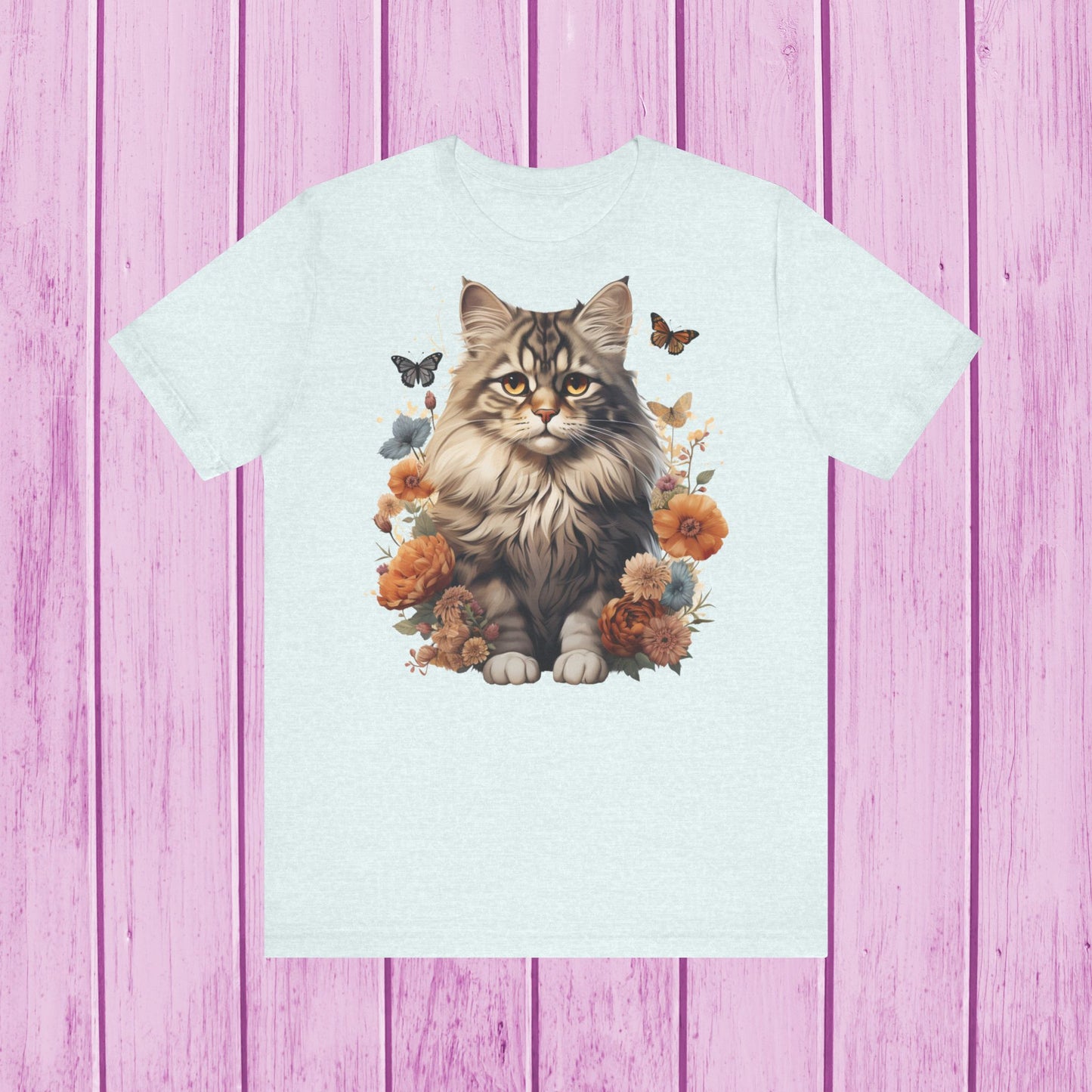 ''Floral Feline Fantasy'' Cat T-shirt for Women 100% Cotton*