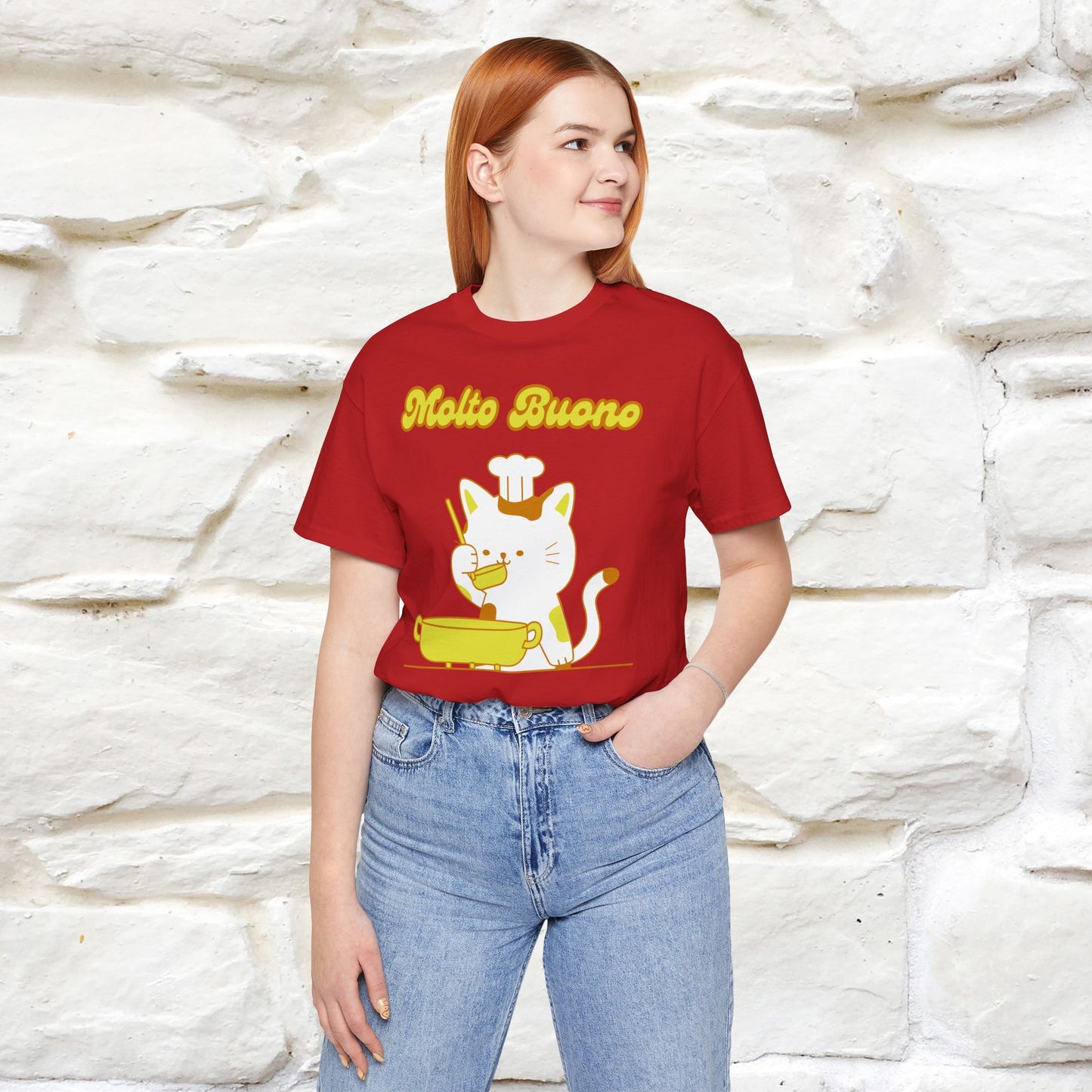 “Molto Buono Cat T-Shirt | Italian-Inspired Cat Shirt for Men & Women | 100% Cotton”