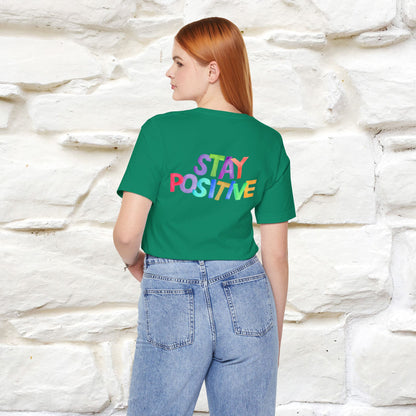 "Stay Positive'' Cat T-Shirt | Front & Back Design | Nunu&Miao Studio