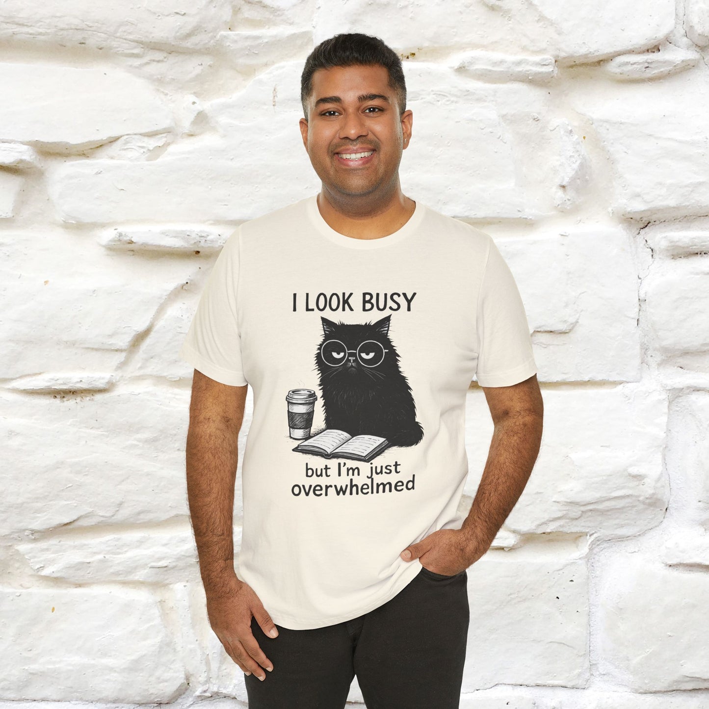 "I Look Busy But I'm Just Overwhelmed" |Cat T-Shirt | Nunu&Miao Studio
