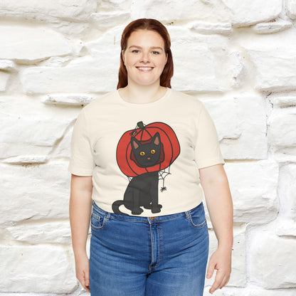 ''Black Cat And The Pumkin'' Unisex T-shirt 100% Cotton*