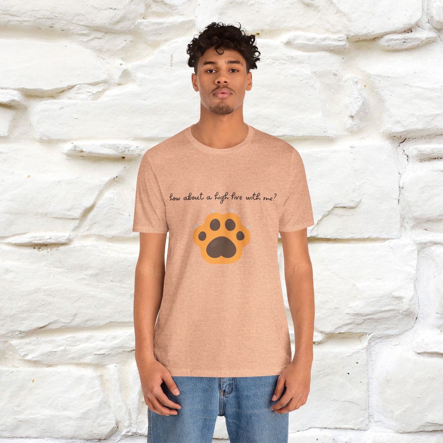 "How About A High Five With Me?" Cat T-shirt for Men & Women | 100% Cotton*