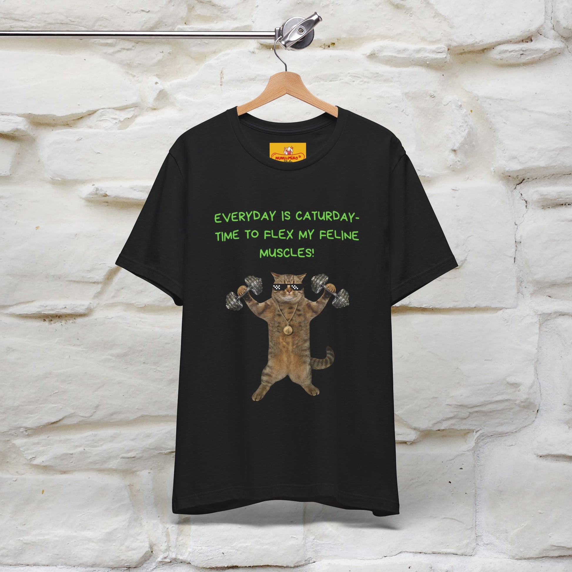 "Everyday Is Caturday – Flex My Feline Muscle"| Funny Cat T-Shirt  |Nunu&Miao Sudio - Nunu&Miao Studio