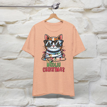 Meowy Christmas T-Shirt | Festive Cat Christmas Shirt for Men & Women | 100% Cotton