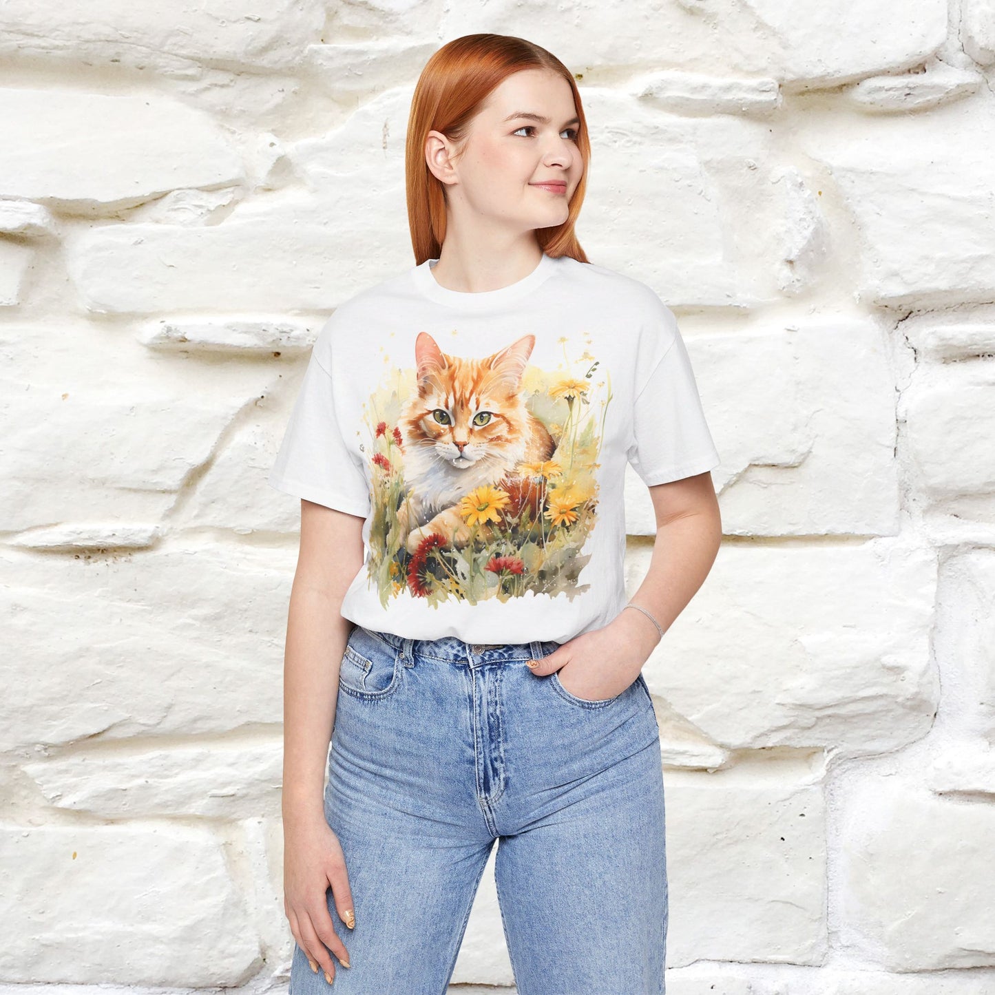 ''Elegance'' Cat T-shirt for Women 100% Cotton. - Nunu&Miao Studio