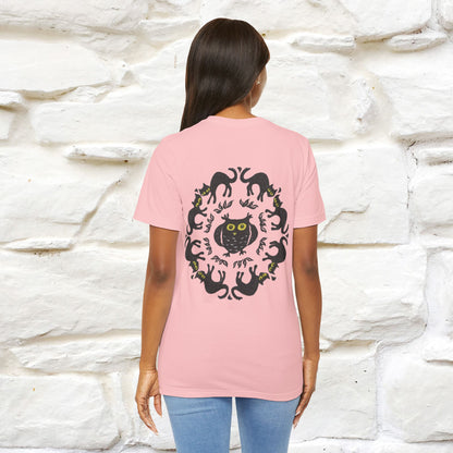 ''Black Cat Circle'' Cat T-Shirt Front and Back Design | Nunu&Miao Studio