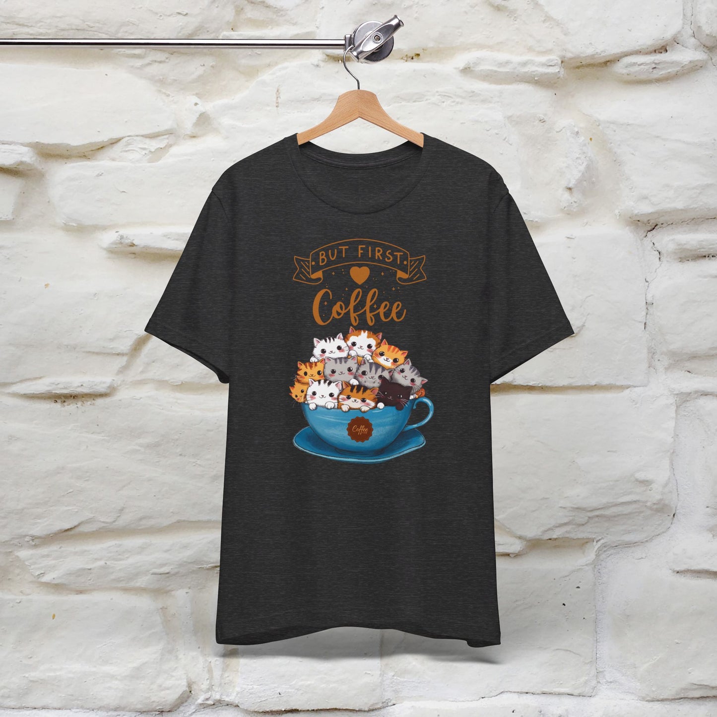 ''But First Coffe Time'' Cat T-shirt for Women 100% Cotton* - Nunu&Miao Studio