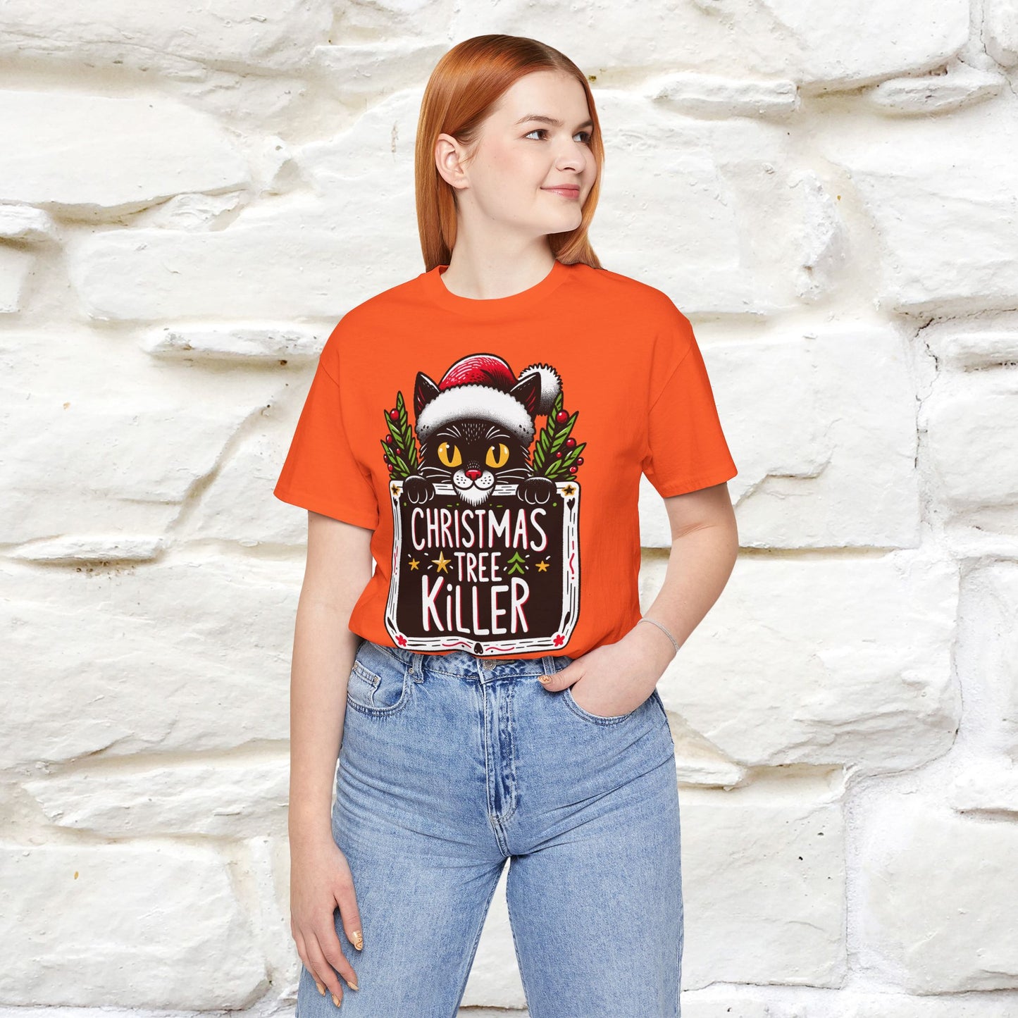 Christmas Tree Killer | Festive Cat Christmas Shirt for Men & Women | 100% Cotton*