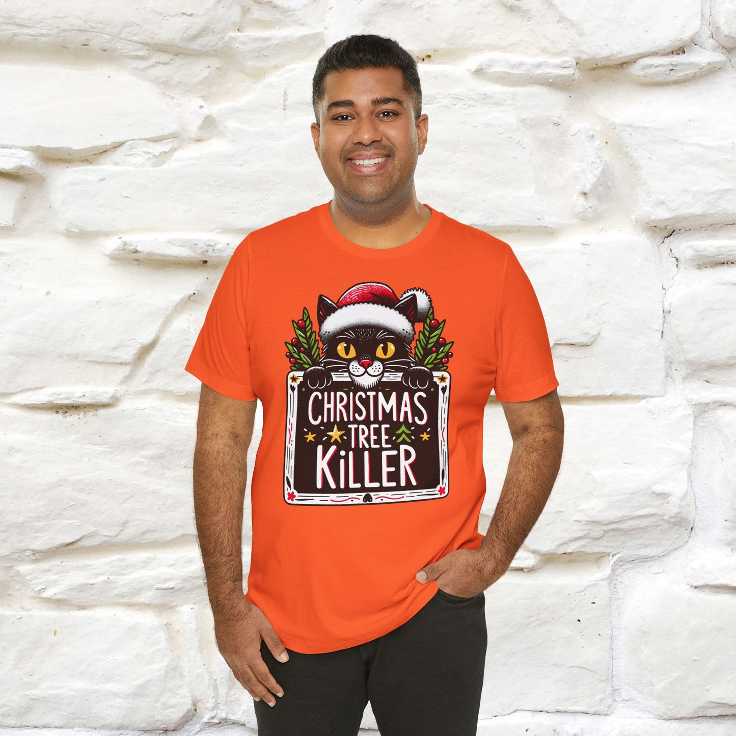 Christmas Tree Killer | Festive Cat Christmas Shirt for Men & Women | 100% Cotton*