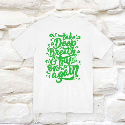 "Take a Deep Breath & Try All Over Again" Cat T-Shirt| Front & Back Design | Nunu&Miao Studio