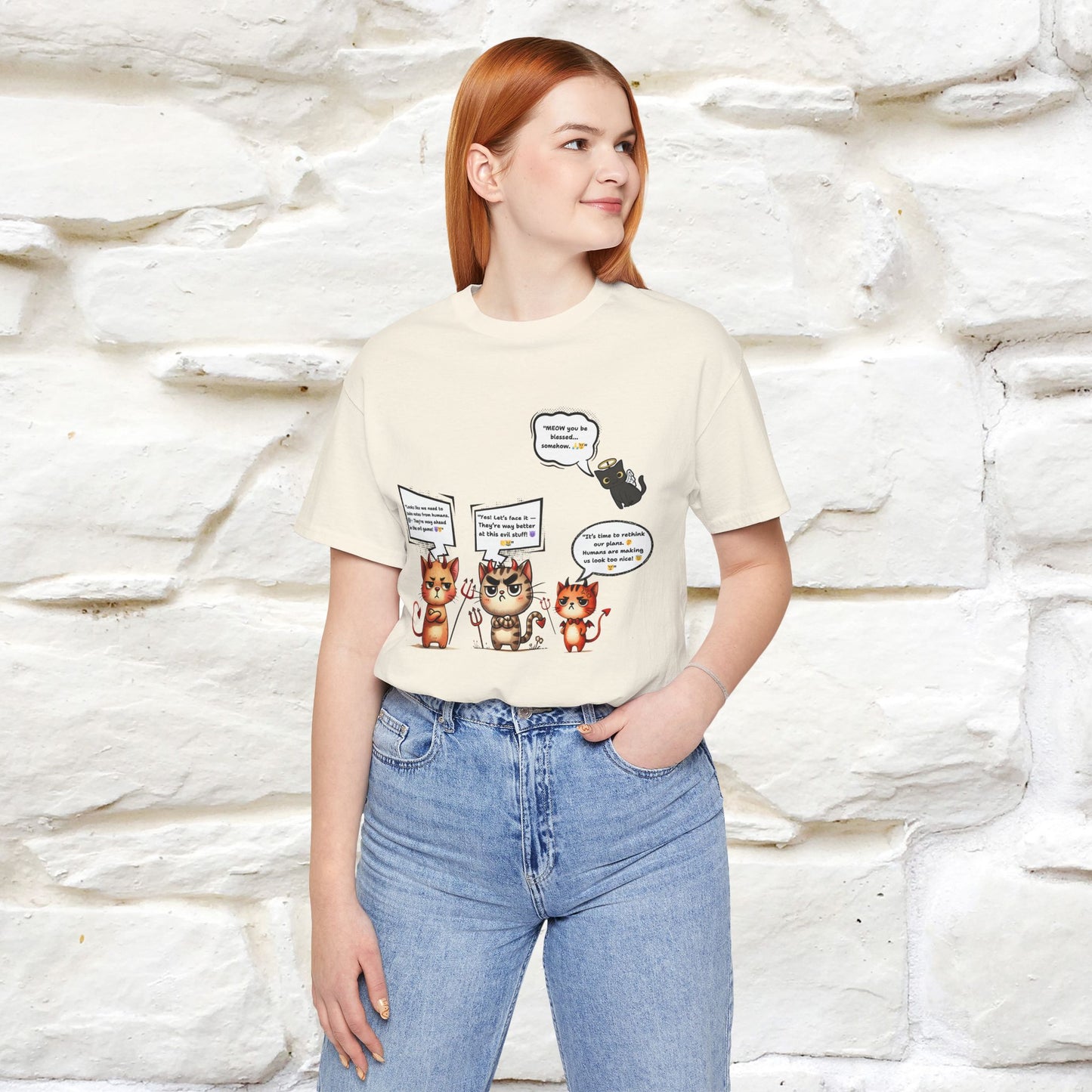 "Humans Are Way Ahead In The Evil Game! 😈😼" Cat  T-shirt |Nunu&Miao Studio - Nunu&Miao Studio