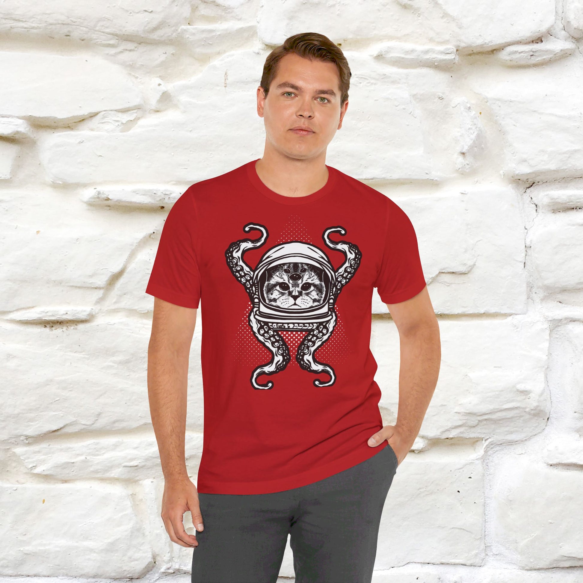 ''OctoCat Fusion''  Cat T-shirt for Man 100% Cotton. - Nunu&Miao Studio