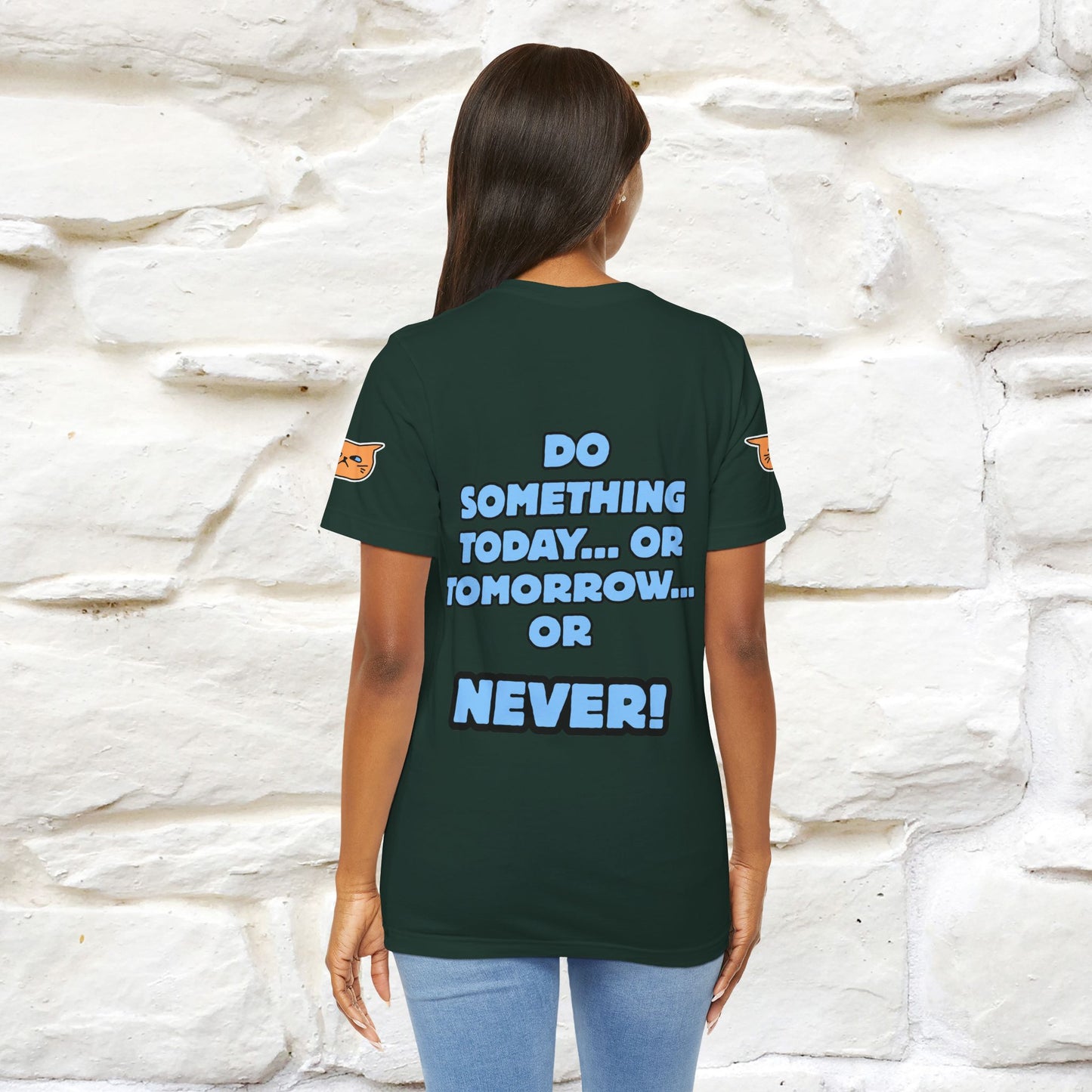 "Do something today… or tomorrow… or never." Cat T-Shirt| Front & Back Design | Nunu&Miao Studio