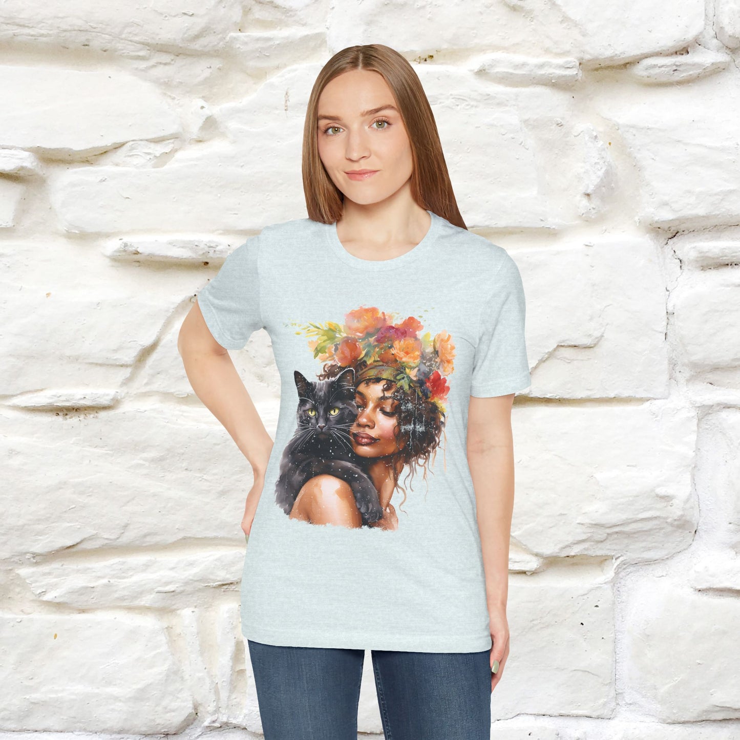 "The Black Cat and The Lady" T-Shirt for Women | 100% Cotton*