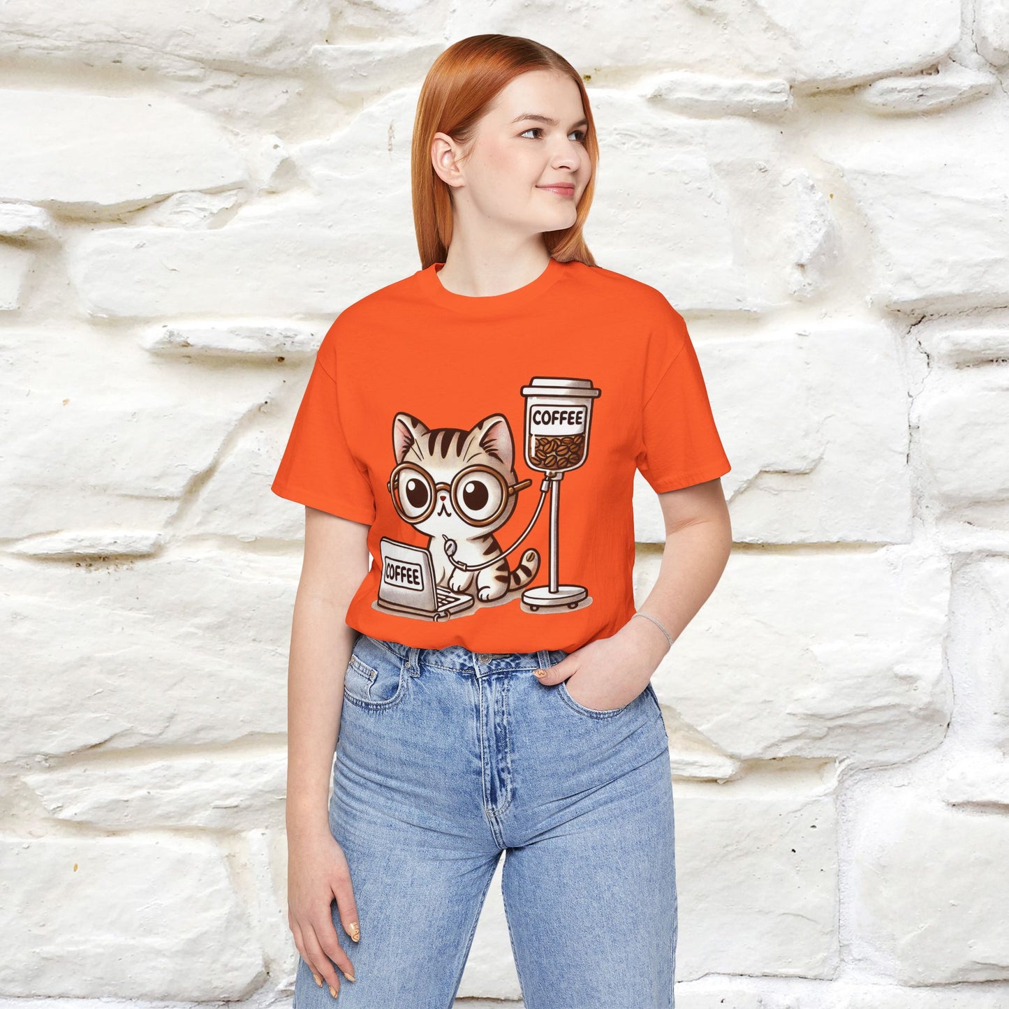 "Coffee Runs Through My Veins" Cat T-shirt for Men & Women | 100% Cotton* | Cat Lover Tee