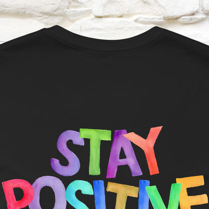 "Stay Positive'' Cat T-Shirt | Front & Back Design | Nunu&Miao Studio