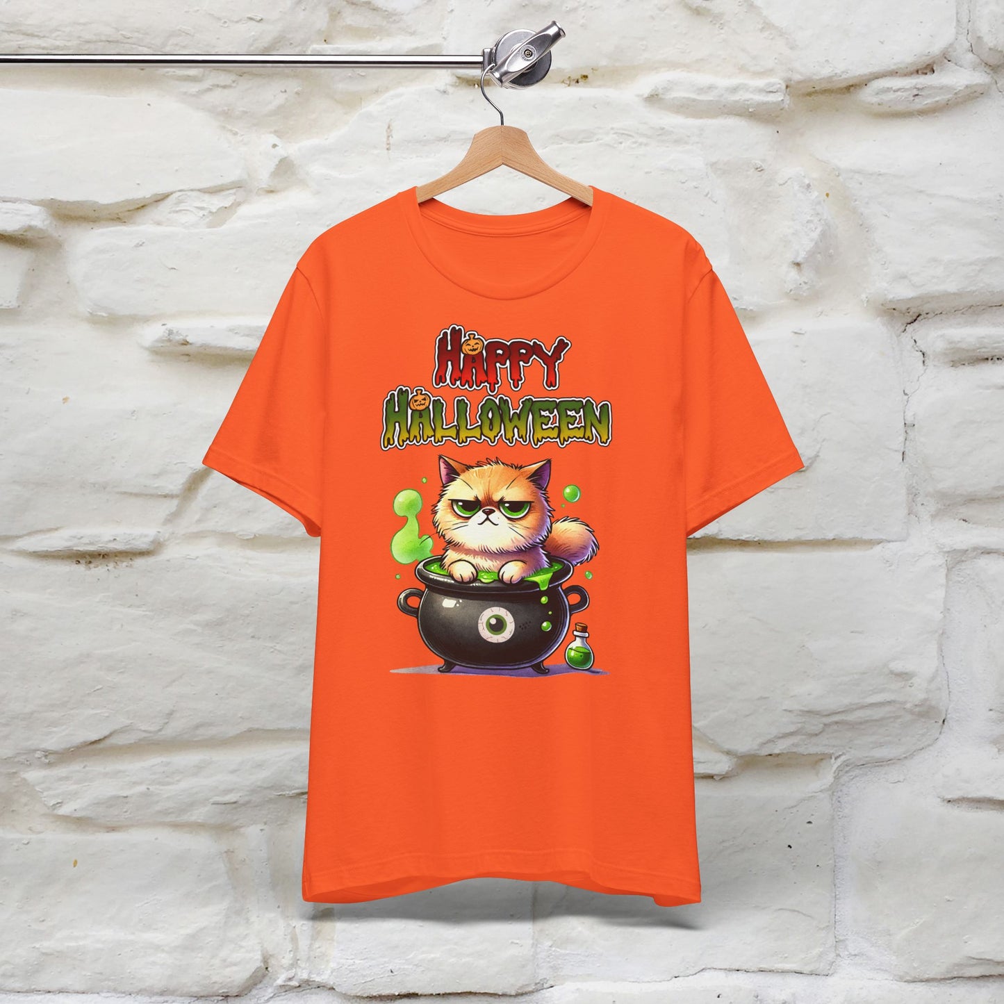 ''Angry Cat Happy Halloween'' Unisex T-shirt  100% Cotton*