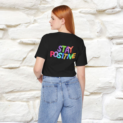 "Stay Positive'' Cat T-Shirt | Front & Back Design | Nunu&Miao Studio