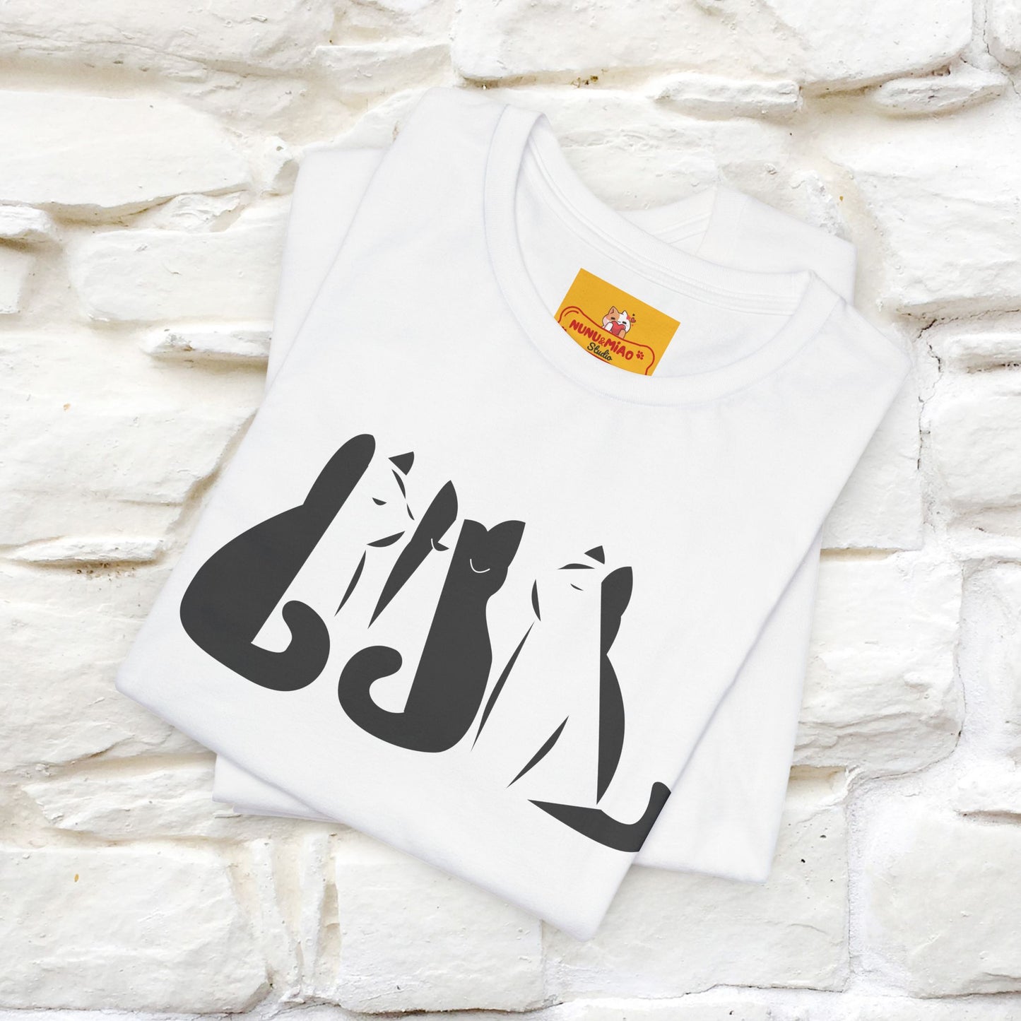 "Black And White'' Cat T-Shirt Front and Back Design | Nunu&Miao Studio