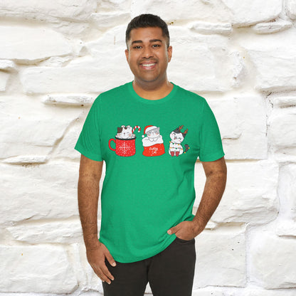 Sweet Cute Christmas Cat T-Shirt | Adorable Holiday Cat Shirt for Men & Women | 100% Cotton*